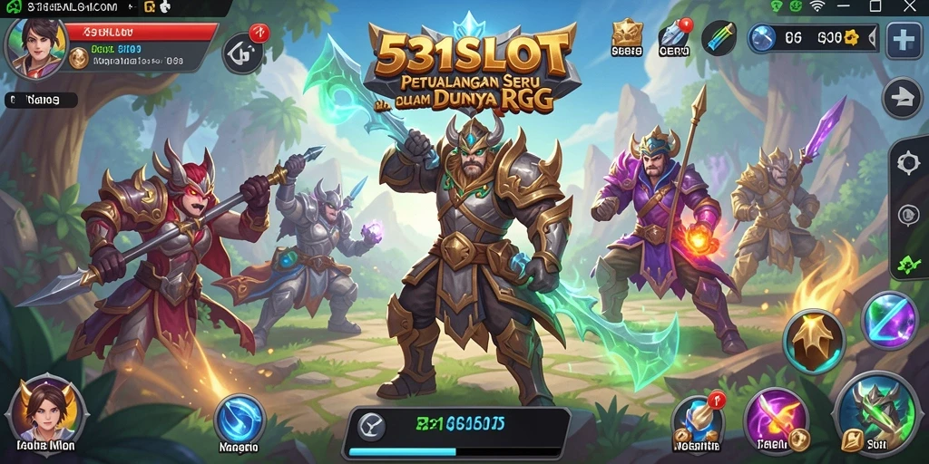 Screenshot 531SLOT menampilkan aksi pertarungan seru dan karakter unik.