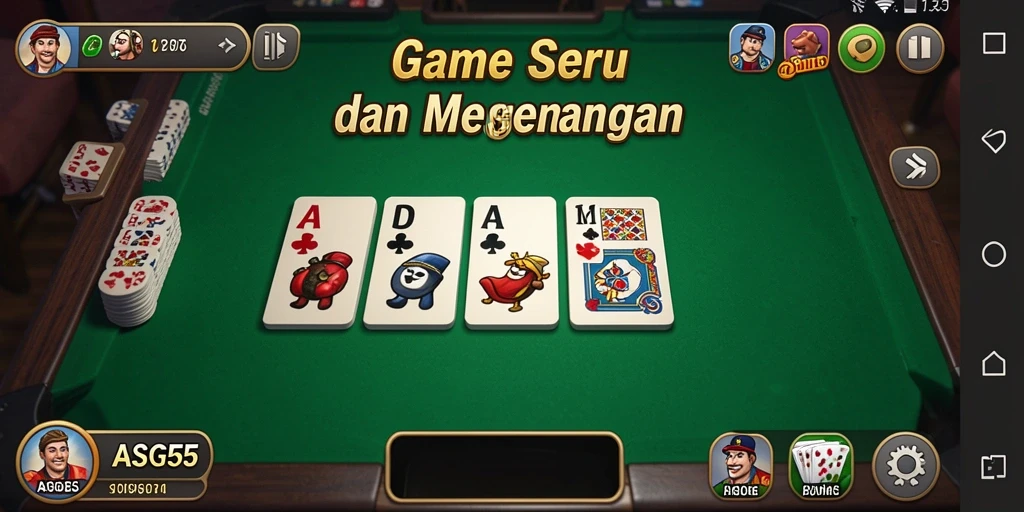 Screenshot ASG55 menampilkan aksi permainan domino yang menarik.