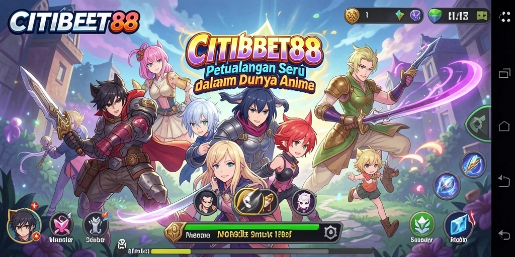 Tampilan gameplay CITIBET88 dengan karakter anime yang menarik.
