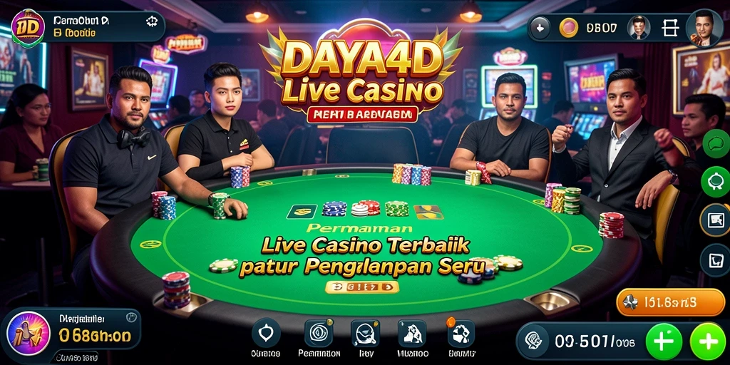 Screenshot utama DAYA4D menampilkan gameplay Live Casino yang menakjubkan.