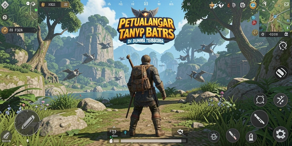 Screenshot gameplay F32 menampilkan aksi seru di dunia terbuka.