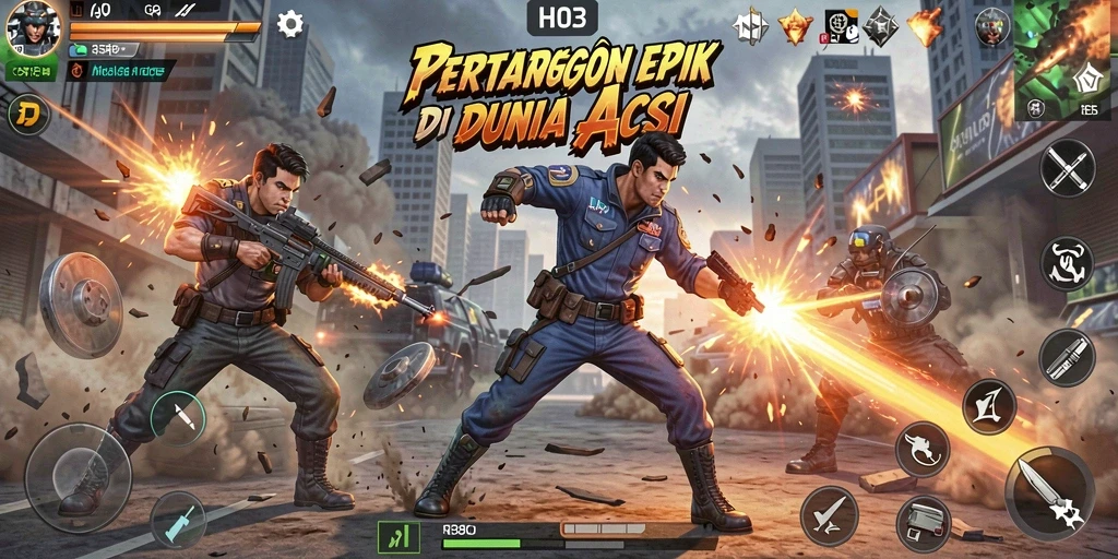 Gameplay intens H03 yang memukau dengan aksi seru.