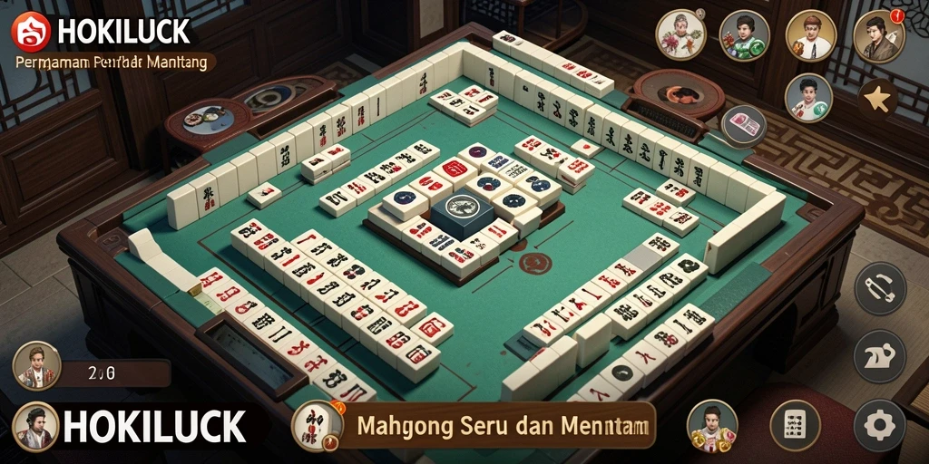 Tangkapan layar gameplay HOKILUCK yang menampilkan momen seru permainan Mahjong.