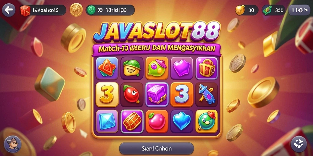 Screenshot gameplay JAVASLOT88 yang menunjukkan aksi Match-3 yang seru.