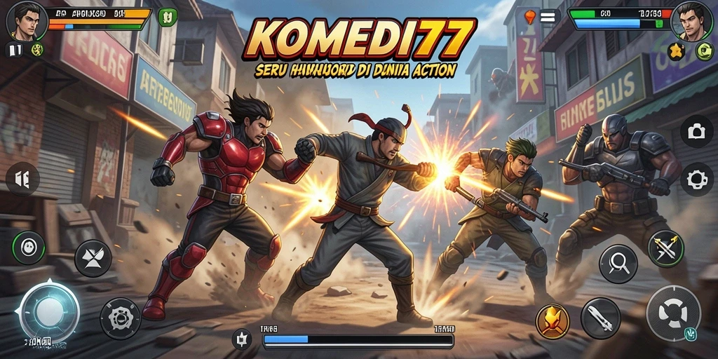 Screenshot yang menunjukkan karakter lucu dalam aksi seru.