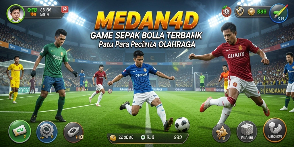 Tampilan gameplay yang mendebarkan dengan aksi sepak bola nyata.