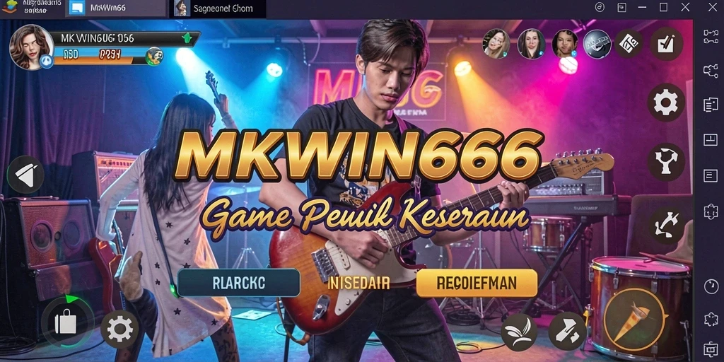 Tampilan utama MKWIN666 dengan gameplay musik yang seru.