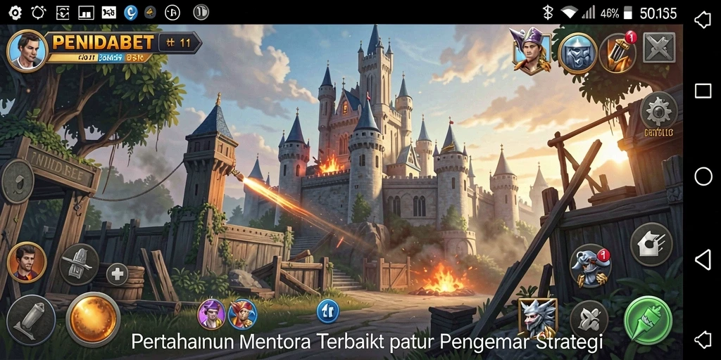 Tampilan seru gameplay Tower Defense di PENIDABET.