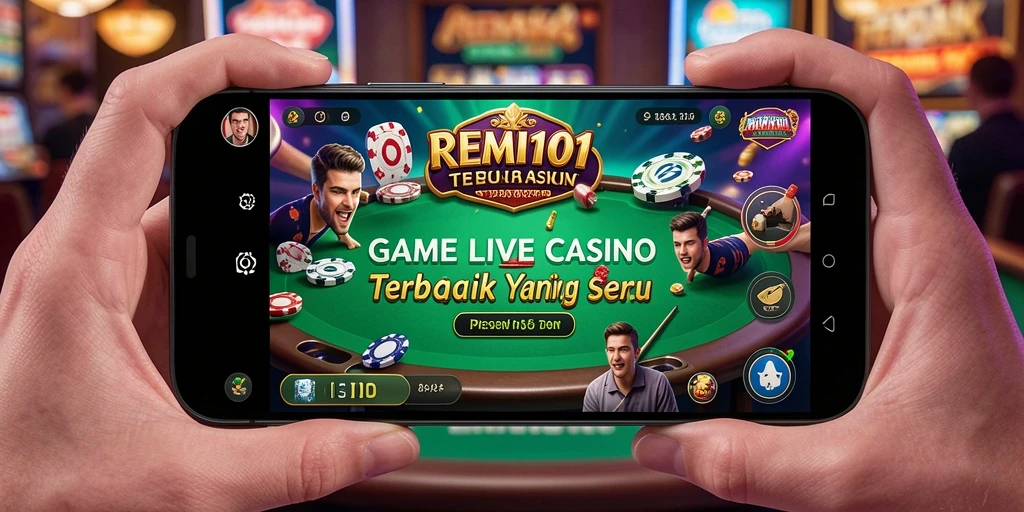Screenshot REMI101 menampilkan dealer langsung dalam permainan kasino yang menyenangkan.