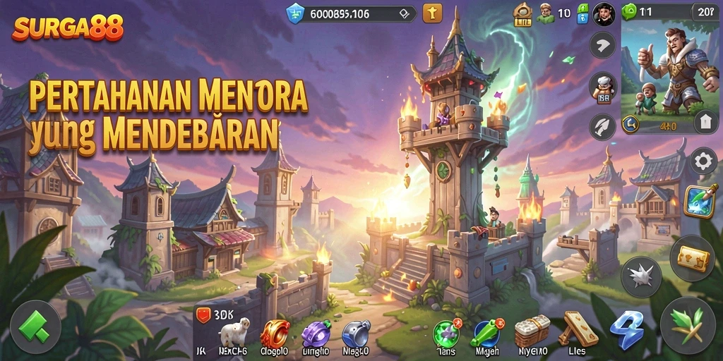 Gameplay SURGA88 menampilkan menara dengan berbagai keunggulan strategis.