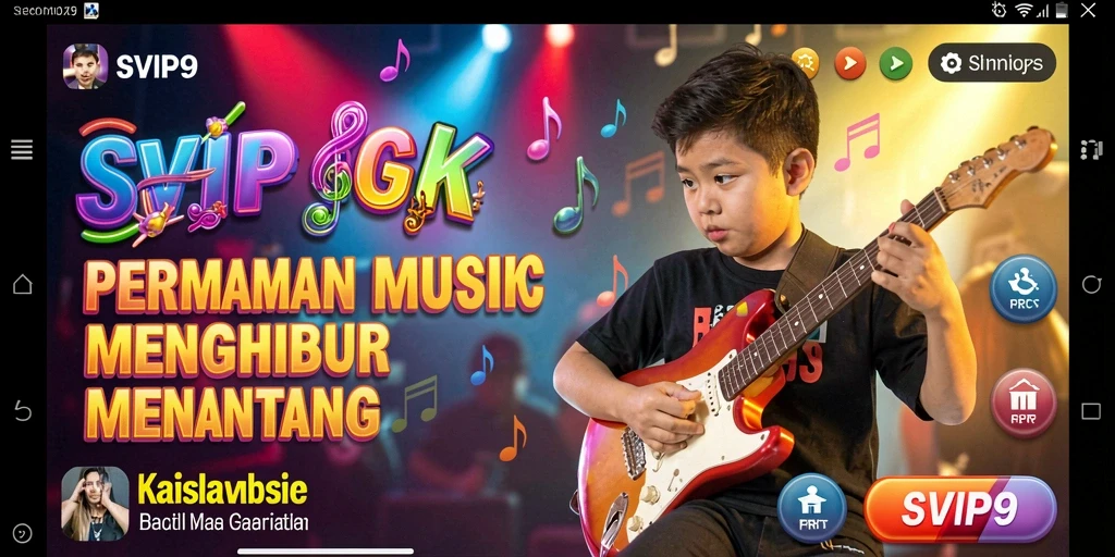 Tangkapan layar gameplay SVIP9 yang menampilkan momen seru bermain musik.