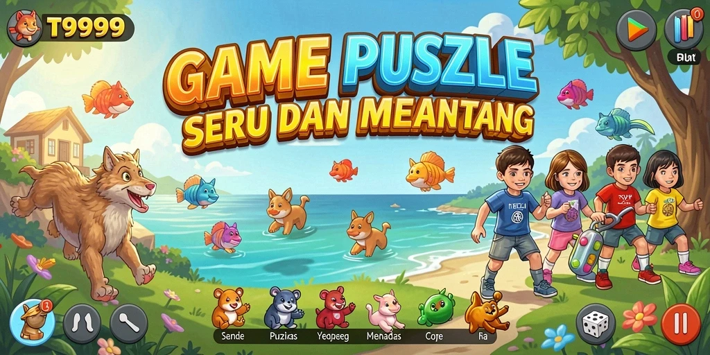 Screenshot gameplay T9999 dengan puzzle menarik yang menantang.